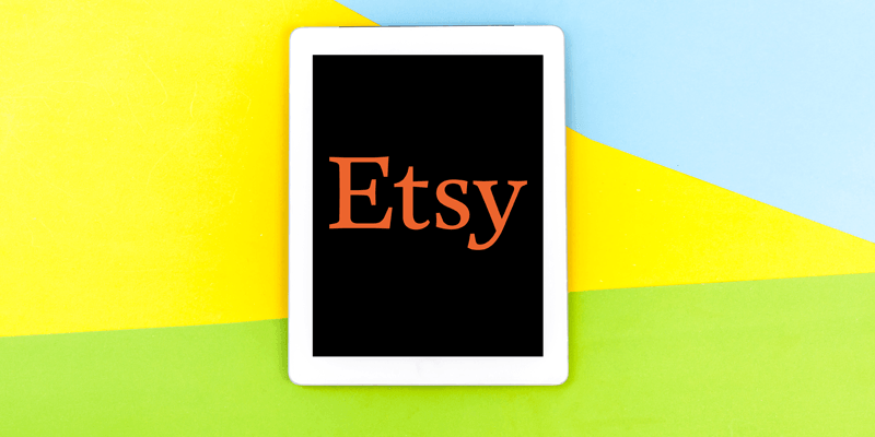 Etsy logo on an iPad